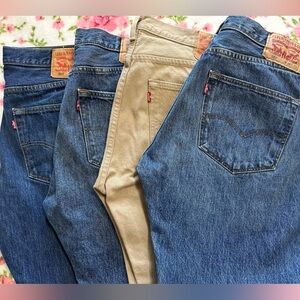 Lot of 4 Levi’s 501 Men’s Jeans Size 38x32 – Classic Fit